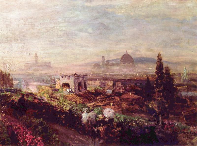Oswald achenbach View over Florence France oil painting art
